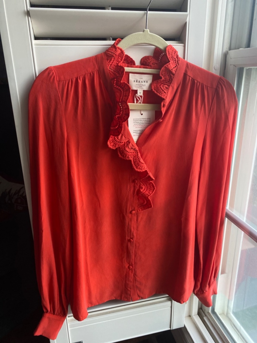 Sezane Chlo Shirt Rouge - Size 32 (France)